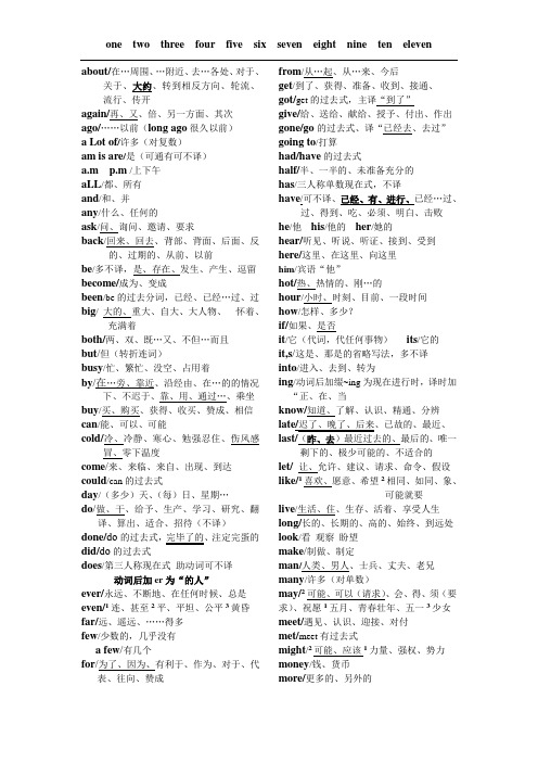 英语副词、介词、连词表