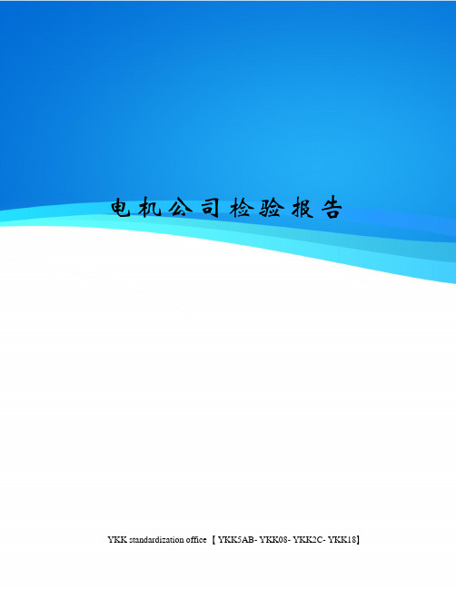 电机公司检验报告审批稿