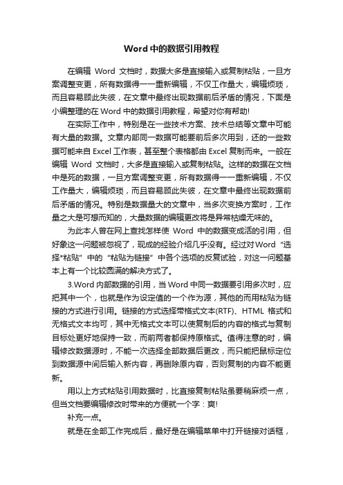 Word中的数据引用教程