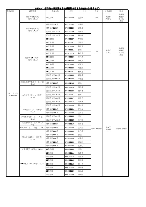 11.1国教、网传学院补考安排表