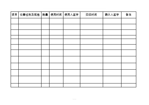 实验室管理表格(大全)