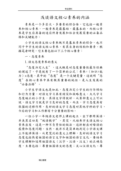 浅论语文核心素养的内涵