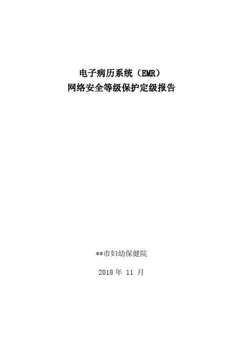 妇幼保健院emr系统安全等级保护定级报告