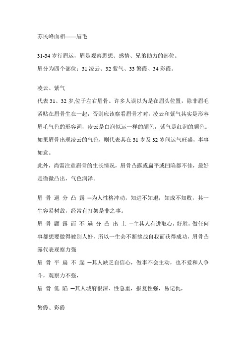 苏民峰面相——眉毛