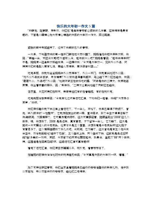 快乐的大年初一作文5篇