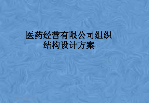医药经营有限公司组织结构设计方案