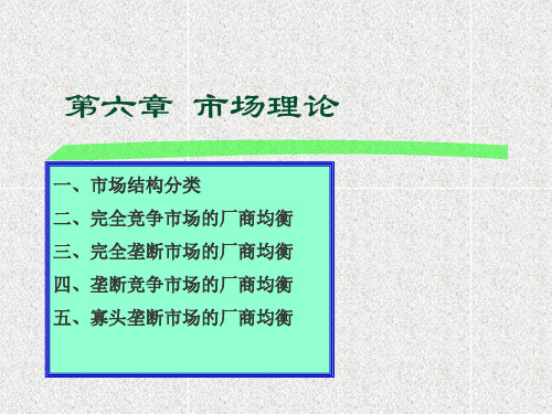 西方经济学6市场理论精品PPT课件