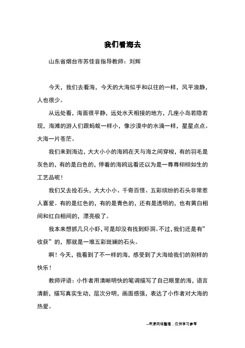 我们看海去_优秀作文