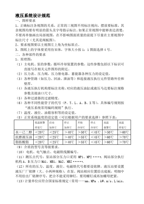 液压系统设计规范要求