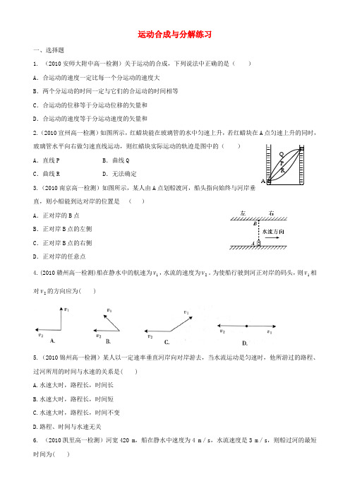 高考物理 运动合成与分解练习