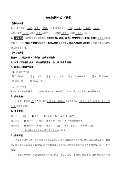 《百合花》《哦,香雪》联读(学案)-2022-2023学年高一语文(统编版必修上册)