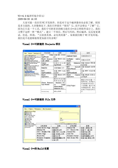 VC++6.0编译环境介绍