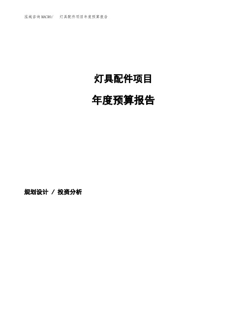 灯具配件项目年度预算报告