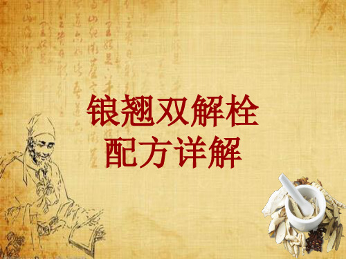 中成药配方详解：锒翘双解栓