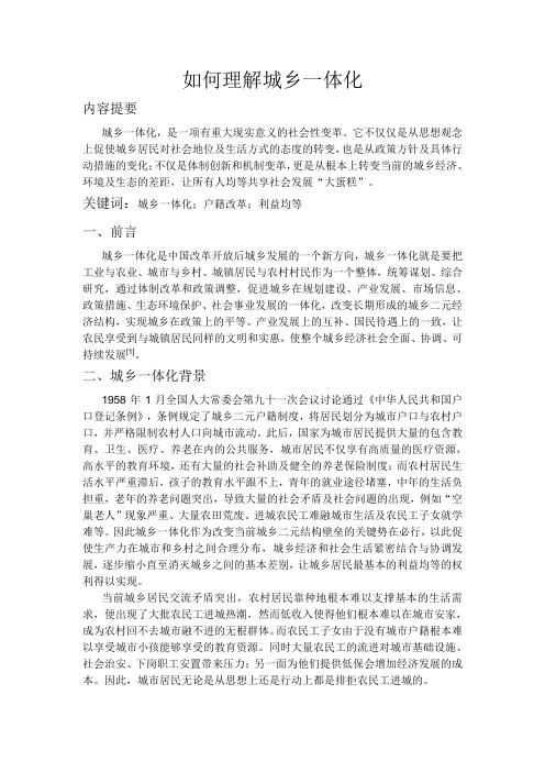 论文城乡一体化