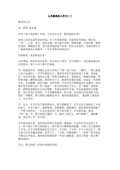 心灵最美的人作文