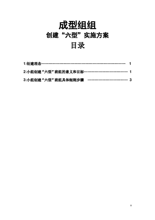 成型组“创建六型班组”实施方案