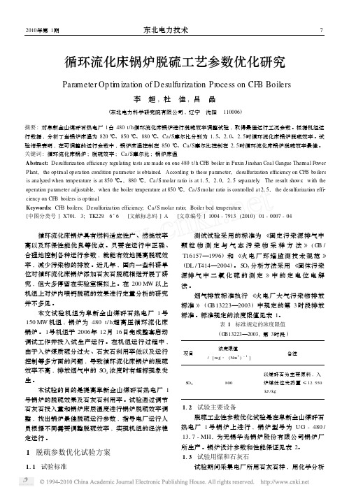 循环流化床锅炉脱硫工艺参数优化研究