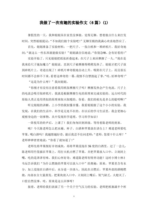 我做了一次有趣的实验作文(6篇)(1)