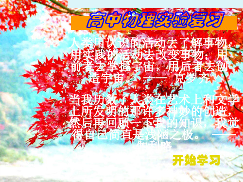 高考物理：物理实验复习课件