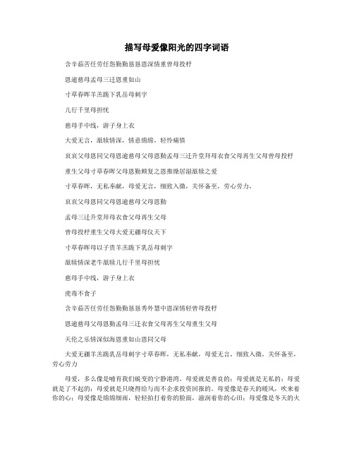 描写母爱像阳光的四字词语