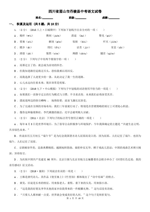 四川省眉山市丹棱县中考语文试卷
