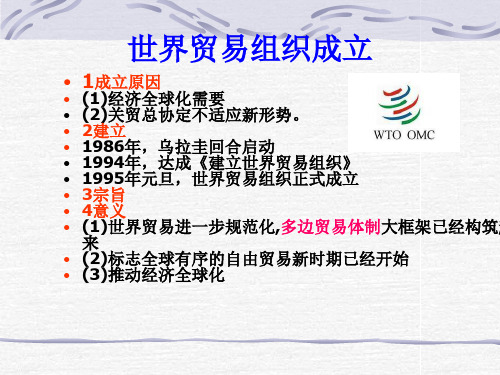 世界贸易组织成立