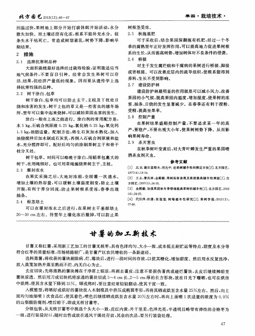 甘薯的加工新技术