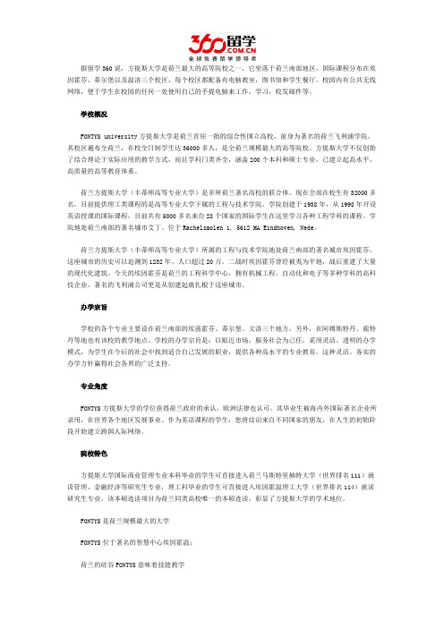 荷兰方提斯大学优势