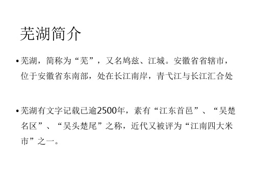 芜湖简介