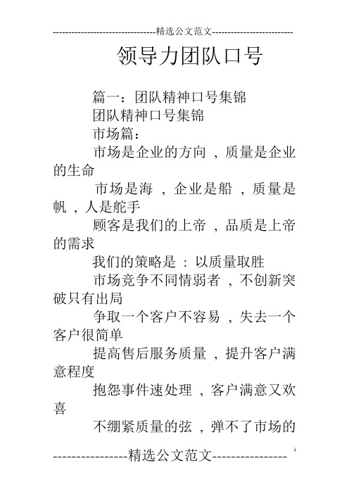 领导力团队口号