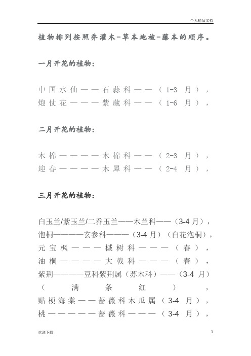 常见植物的花期表