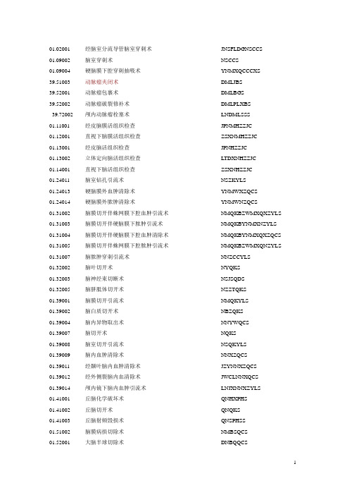 神经外科疾病icd编码
