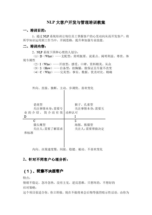 客户开发与管理四类人群分析教案