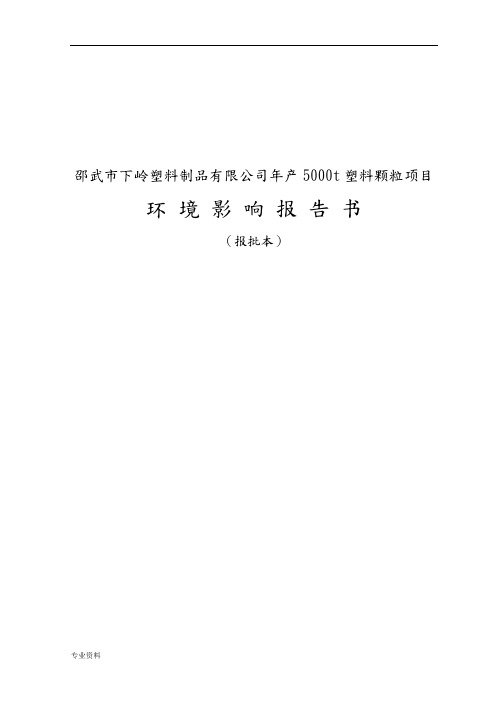 塑料造粒环评报告书