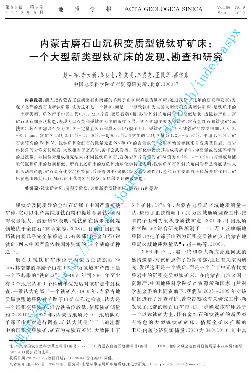 内蒙古磨石山沉积变质型锐钛矿矿床：一个大型新类型钛矿床的发现、勘查和研究