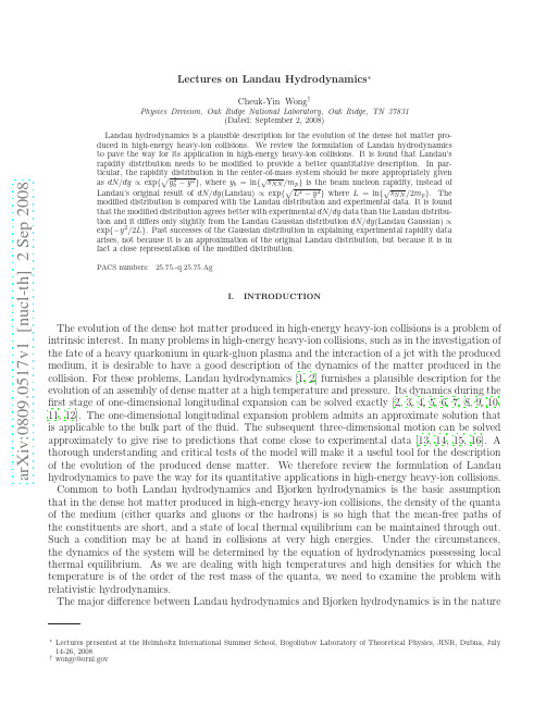 Lectures on Landau Hydrodynamics