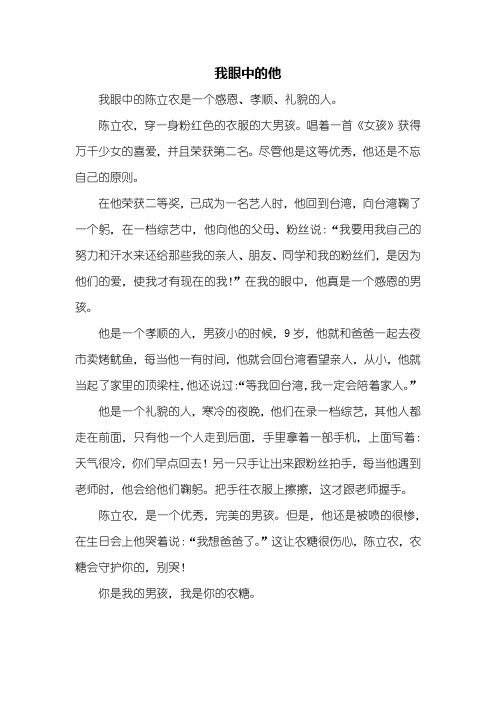五年级作文：我眼中的他作文500字