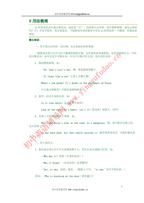 初中英语语法学习 it用法梳理