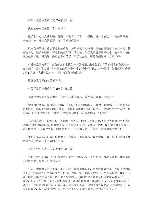 有关可爱的小表弟作文250字(10篇)