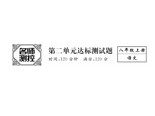 秋九年级语文上册人教版(贵阳专版)同步作业课件：第2单元达标测试题(共27张PPT)
