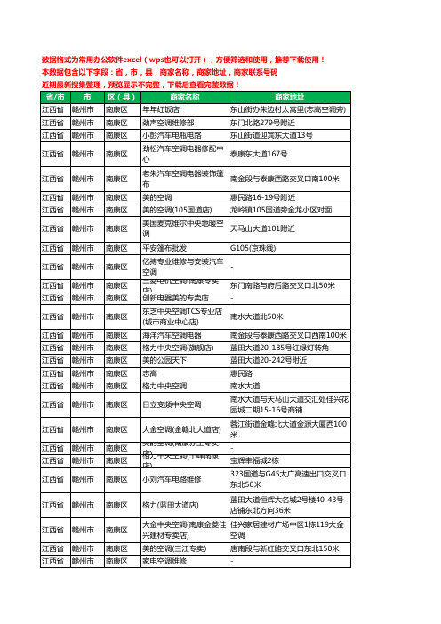 2020新版江西省赣州市南康区空调工商企业公司商家名录名单黄页联系电话号码地址大全54家