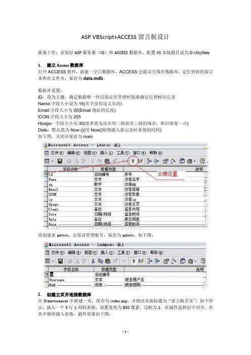 Dreamweaver+ASP_VBScript+ACCESS留言板设计