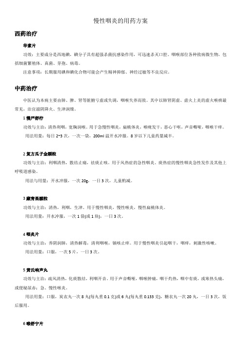 慢性咽炎的用药方案