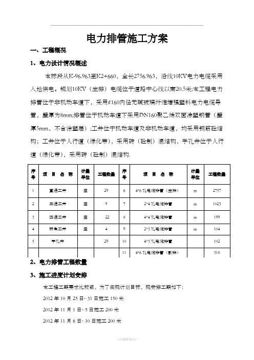 电力排管施工方案