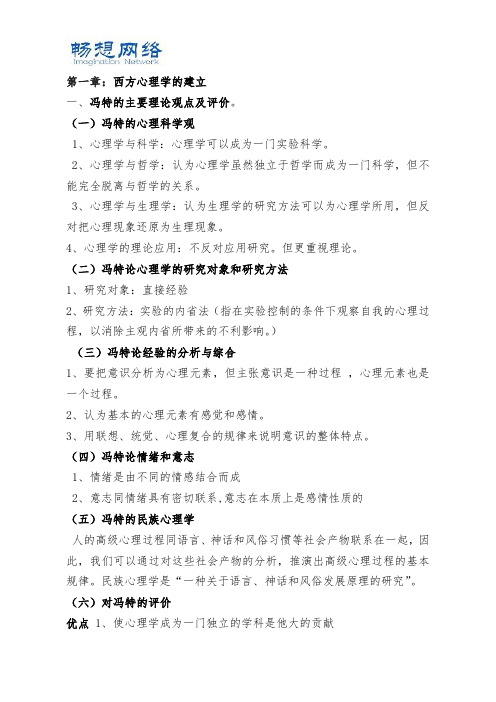 西方心理学史知识提纲汇总[精品文档]