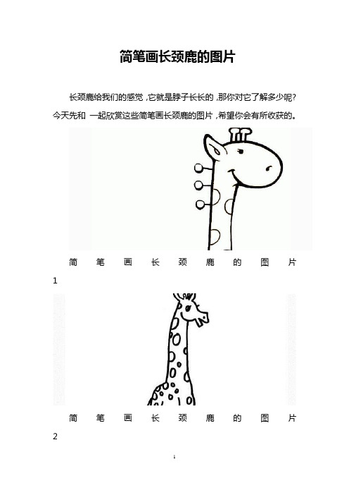 简笔画长颈鹿的图片