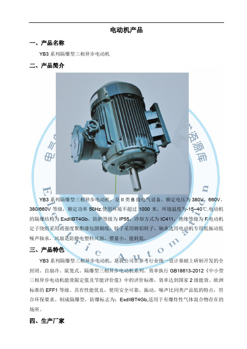 YB3系列隔爆型三相异步电动机(精)