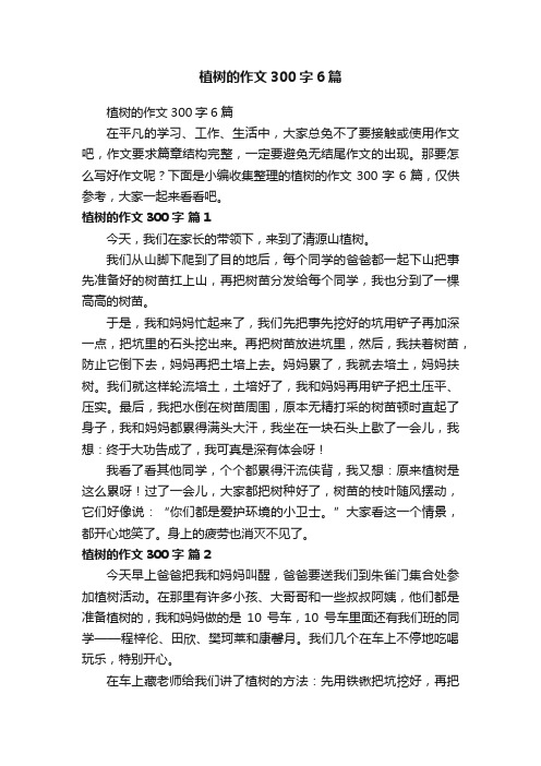 植树的作文300字6篇