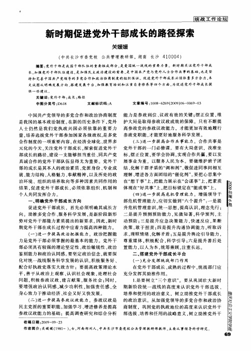 新时期促进党外干部成长的路径探索